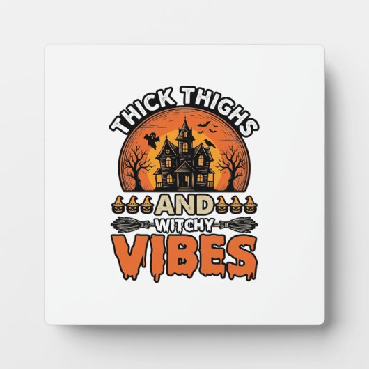 Plaque Photo Conception de chemise Halloween Thick Thighs Witch (Devant)