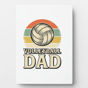 Plaque Photo Conception de chemise rétro pour papa de volley-ba
