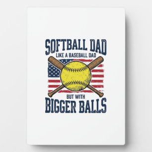 Plaque Photo Conception de chemise Vintage Softball Dad Bigger 