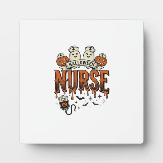 Plaque Photo Conception de citrouille fantôme d'infirmière Hall (Devant)