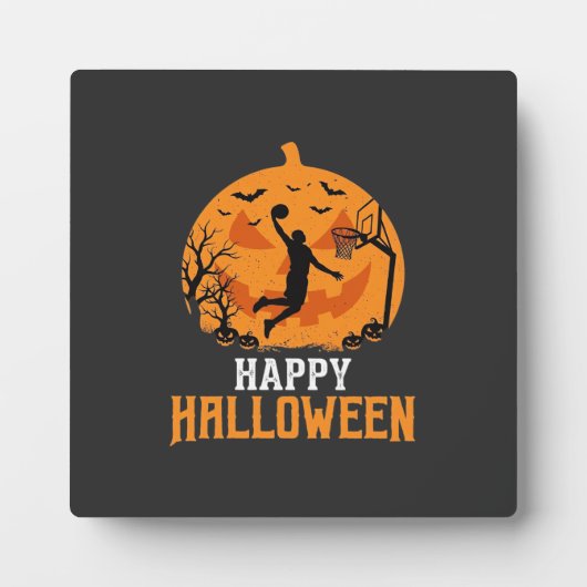 Plaque Photo Conception de dunk de basket-ball Halloween citrou (Devant)