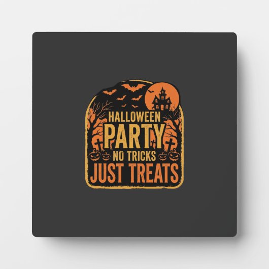 Plaque Photo Conception de fête d'Halloween pas de tours juste (Devant)