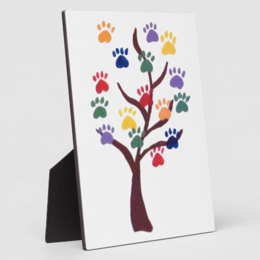 Plaque Photo Conception de l'arbre Empreinte de patte - multico (Côté)