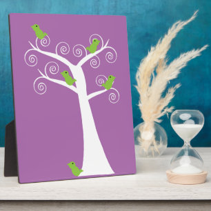 Plaque Photo Conception de nature fantaisiste d'oiseaux verts m