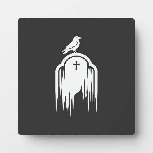 Plaque Photo Conception de silhouette de tombe de corbeau Hallo (Devant)