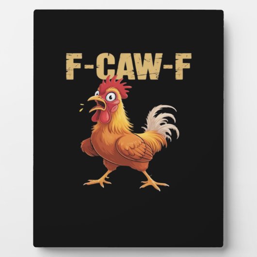 Plaque Photo Conception de style rétro de poulet F Caw F drôle (Devant)