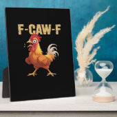 Plaque Photo Conception de style rétro de poulet F Caw F drôle (Côté)