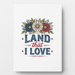 Plaque Photo Conception de t-shirt de terre florale patriotique