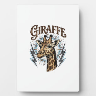 Plaque Photo Conception de T-Shirt Foudre Girafe Gravée Vintage