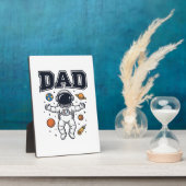 Plaque Photo Conception de T-shirt Vector Space Astronaute Papa (Côté)
