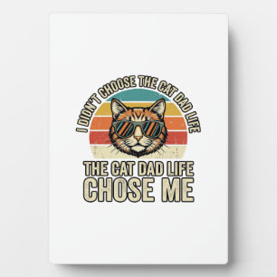 Plaque Photo Conception de T-Shirt Vintage Cat Dad Life Chose M
