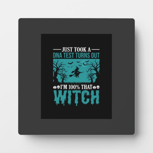 Plaque Photo Conception de test ADN de sorcière d'Halloween (Devant)