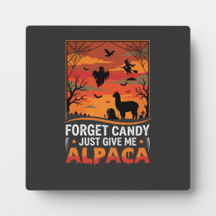 Plaque Photo Conception de vecteur d'Alpaca d'Halloween oublie