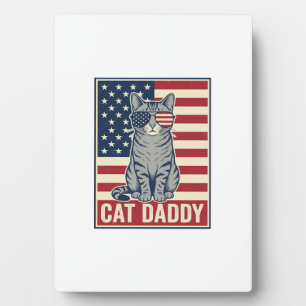 Plaque Photo Conception de vecteur de chat patriotique Cat Dadd