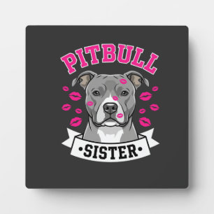 Plaque Photo Conception de vecteur de sœur de Pitbull amoureuse