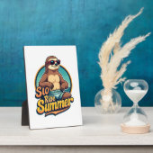 Plaque Photo Conception d'été de paresseux vintage rétro plage  (Côté)