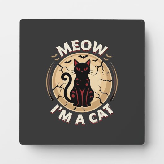 Plaque Photo Conception graphique de chat Meow Halloween_1 (Devant)