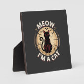 Plaque Photo Conception graphique de chat Meow Halloween_1 (Recto)