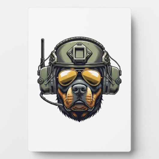 Plaque Photo Conception Militaire Rottweiler (Devant)