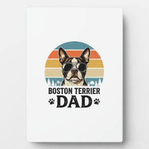 Plaque Photo Conception Papa Boston Terrier Amant de Chien Vint