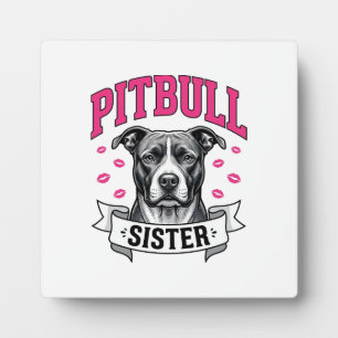 Plaque Photo Conception vectorielle de sœur Pitbull amateur de 