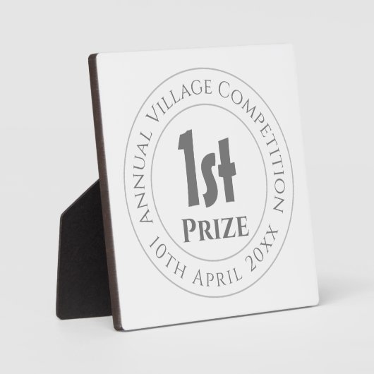 Plaque Photo Concours 1er Prix Trophée (Recto)