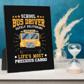 Plaque Photo Conducteur de bus scolaire en toute sécurité (Côté)