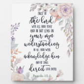 Plaque Photo Confiance dans le Seigneur floral (Devant)