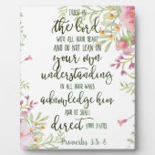 Plaque Photo Confiance dans le Seigneur floral (Devant)