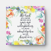 Plaque Photo Confiance dans le Seigneur floral (Devant)