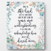 Plaque Photo Confiance dans le Seigneur floral (Devant)