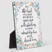 Plaque Photo Confiance dans le Seigneur floral (Côté)