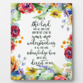 Plaque Photo Confiance dans le Seigneur floral (Devant)