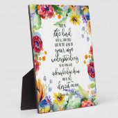 Plaque Photo Confiance dans le Seigneur floral (Côté)