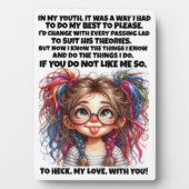 Plaque Photo CONFIANCE et bonne histoire .... (Devant)