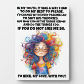 Plaque Photo CONFIANCE et bonne histoire .... (Devant)