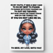 Plaque Photo CONFIANCE et bonne histoire .... (Devant)