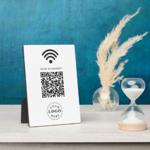 Plaque Photo Connexion WiFi QR Code moderne pour un accès facil