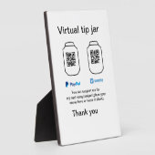Plaque Photo Conseil virtuel jar q r code argent don PayPal ven (Côté)