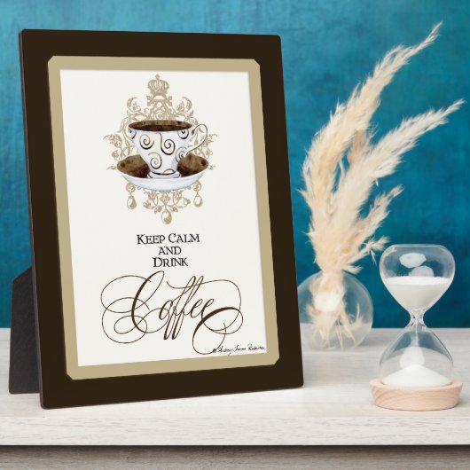 Plaque Photo Conserver le calme et boire un café - Mode Art Chi (Côté)