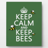 Plaque Photo Conserver le calme et garder les abeilles - toutes (Devant)