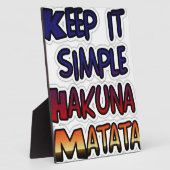 Plaque Photo Conserver Simple Hakuna Matata Art Print (Côté)