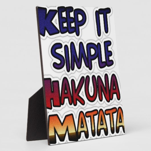 Plaque Photo Conserver Simple Hakuna Matata Art Print (Côté)