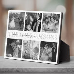 Plaque Photo Conserver un mariage élégant moderne Collage photo<br><div class="desc">Elégant et moderne mariage keepsaké,  ce nom personnalisé et de date photo collage design fait un bel affichage pour vos photos préférées de votre journée spéciale. Grand cadeau pour les jeunes mariés ou les anniversaires ! Voici la version en noir et blanc.</div>