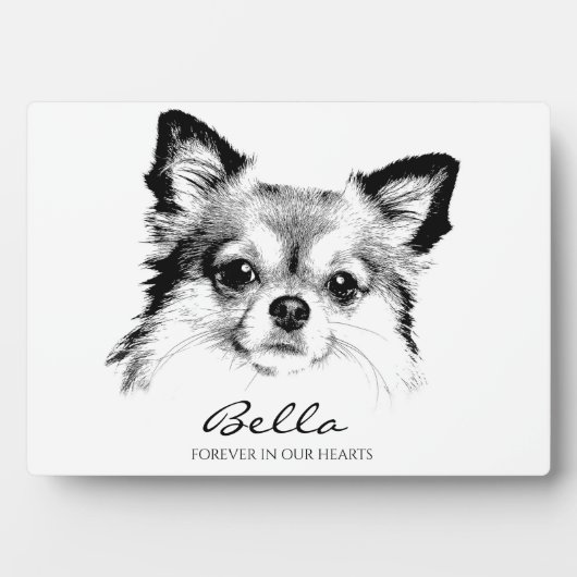 Plaque Photo Contempary Pour Toujours Dans Notre Coeur Pet Memo (Devant)