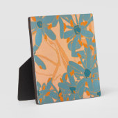 Plaque Photo Contemporary Leaf Design in Peach (Recto)