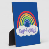 Plaque Photo Continuez à sourire ! | Arc en ciel avec nuage | V (Côté)