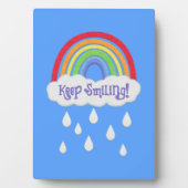 Plaque Photo Continuez à sourire | Faux Felt Arc-en-ciel Nuages (Devant)