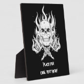 Plaque Photo Cool classique élégant noir blanc crâne tatouage (Côté)