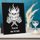 Plaque Photo Cool classique élégant noir blanc crâne tatouage (Côté)